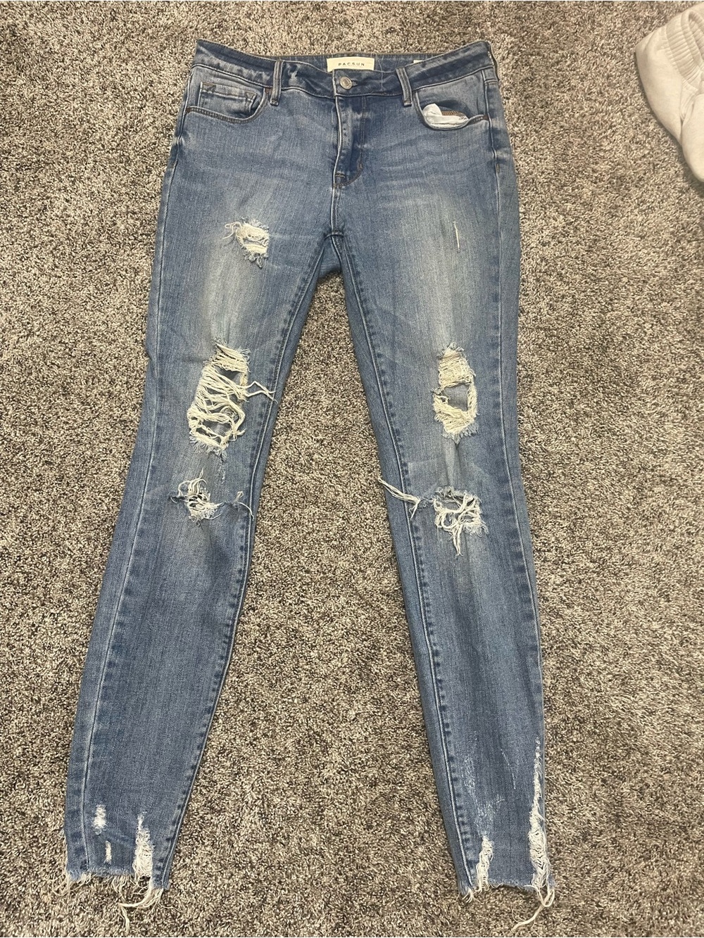 PacSun Women's Distressed Boyfriend Jeans - Blue